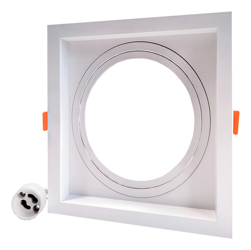 Spot De Embutir Recuado Ajustável Quadrado Ar111 Gu10 Cor Branco 127/220V