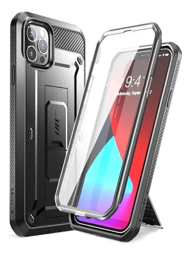 Case Supcase Para iPhone 12 Pro Max 6.7 Protector 360° Negro