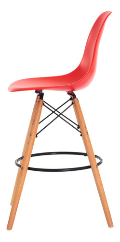 Imagem 3 de 5 de Banqueta Alta Eiffel Eames Preta Base Madeira Várias Cores