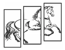 Comprar Arquivos Vetores Dxf Cnc Laser Router Quadro 3 Cavalos #23