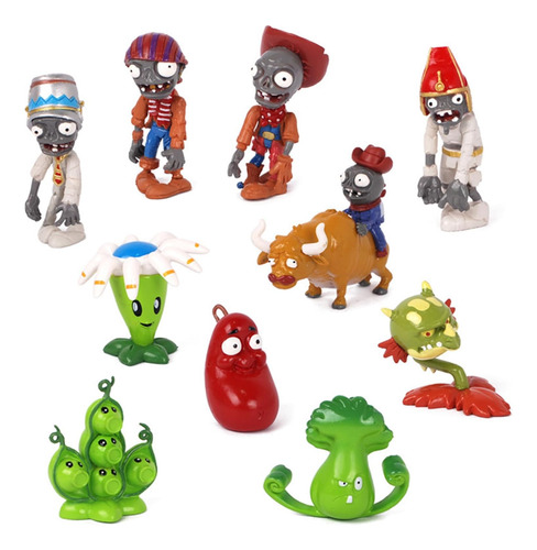 Basherise Juego 10 Figuras Plantas Y Zombis Serie Pvz, Niños