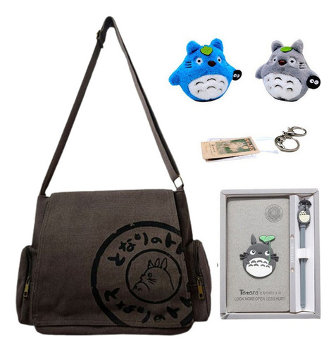 Bandolera Lona Regalo Libro Totoro , Bolígrafo, 2uds Muñeca