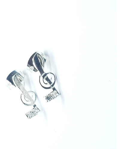 Aretes De Nota Sol De Plata 925+estuche N1