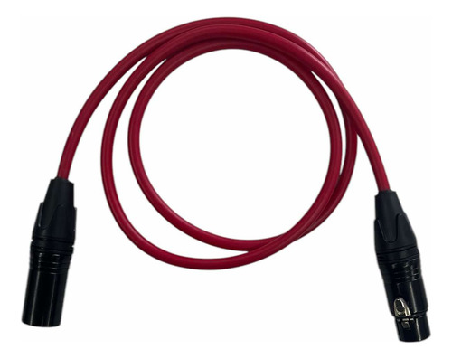 Cable Xlr O Canon 3m Macho-hembra Alta Calidad Rojo Dj Ampli