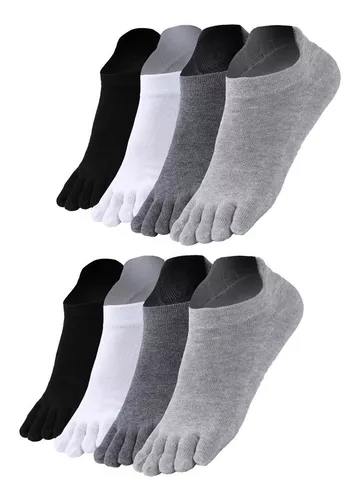 4 Pares De Calcetines De Hombre De Talla Única Con Dedos De Color Sólido  Para Negocios Y Casual, Mode de Mujer