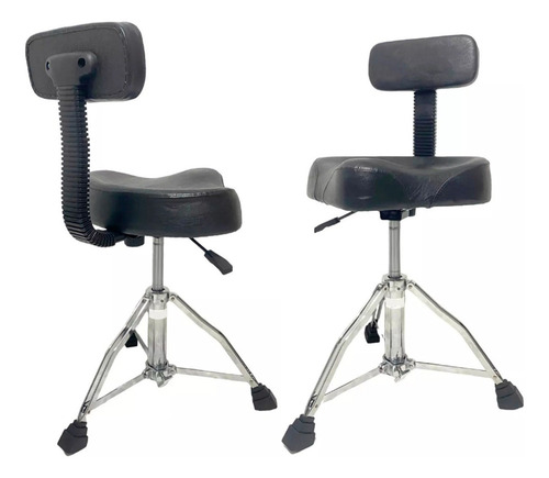 Banqueta De Bateria Com Assento Estofado Muito Resistente Cor Preto