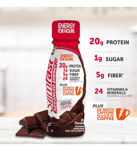 Batido De Chocolate Slimfast Advanced Energy Rich Reemplaz
