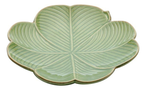 Folha Lyor Banana Leaf De Ceramica Verde 20cm X 20cm X 3cm