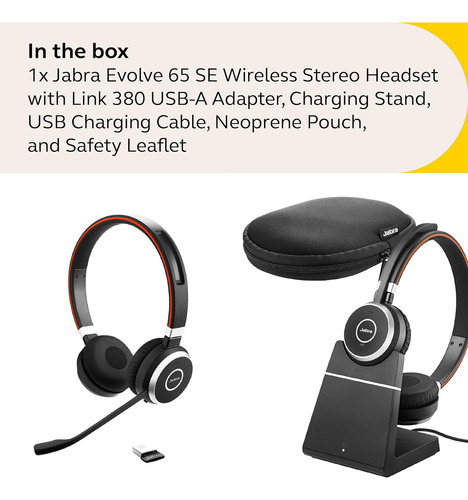 Jabra Evolve 65 Se Link380a Uc Soporte Estéreo Bluetooth ...