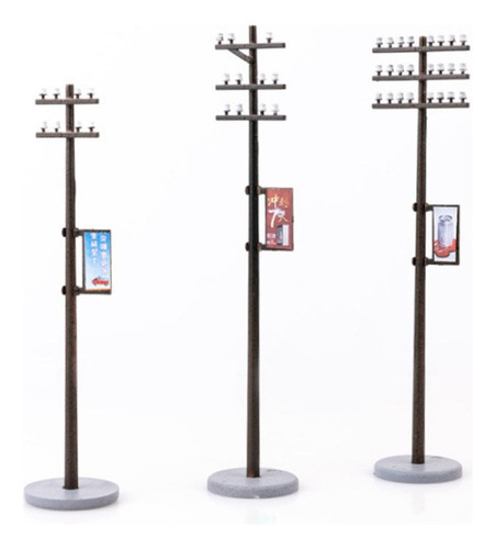 10 Set 187 Poste De Línea Eléctrica Para Trenes 9.3cm