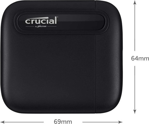 Imagen 3 de 5 de Disco Ssd Externo 500gb Crucial X6 Usb C Con Adaptador