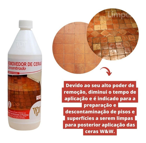 Removedor Concentrado Cera E Sujeiras Piso Frio E Pedra 1l