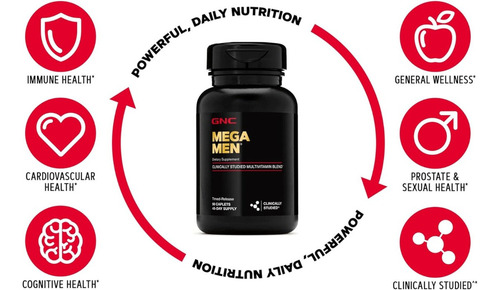 Multivitamínico Mega Men Gnc 180 Comprimidos