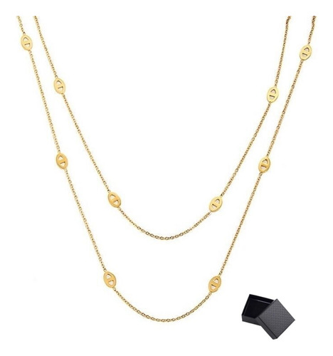 Colgante Collar Con Nariz Cerdo Doble Capa, Ligero Y Lujoso