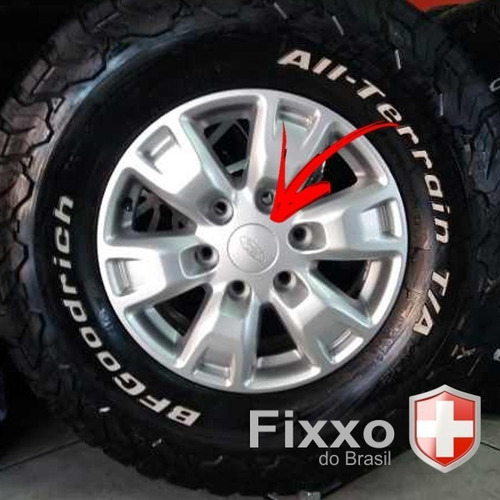 Imagem 6 de 6 de 4 Calotinhas Miolo Tampa Roda Ford Ranger Prata Xl Xls Xlt