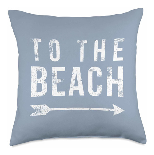 To The Beach-cute Summer Quote-vintage Chambray Blue Th...