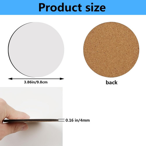Posavasos Para Sublimar Circular Mdf Blanco 10 Pzs