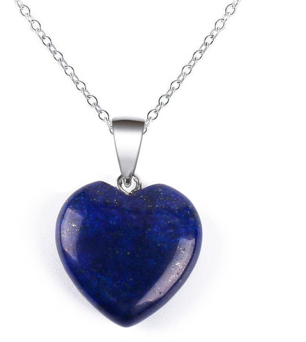 Collar Corazon Lapislazuli Cuarzo Piedra Chakras Yoga Love 