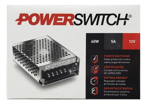 comprar Fuente Switching 60w Macroled 12v 5a Interior P\u002F Tira Led