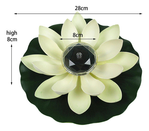 Lámpara Led Flotante De Loto, Luz Solar Led Flotante De