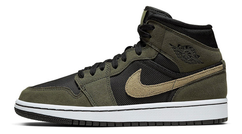 Zapatillas Jordan 1 Mid Military Olive Bq6472_030   