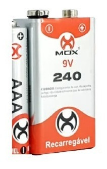 Bateria Mox 9v 240mah Recarregável Alta Qualidade Mo-9v240