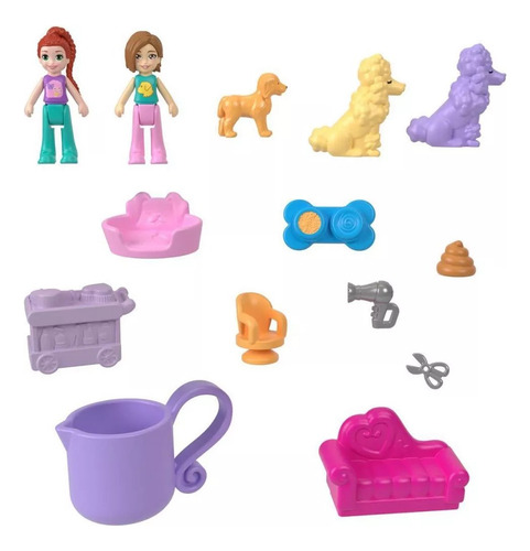 Polly Pocket Boneca Micro Conjunto Spa Do Poodle Mattel Hkv