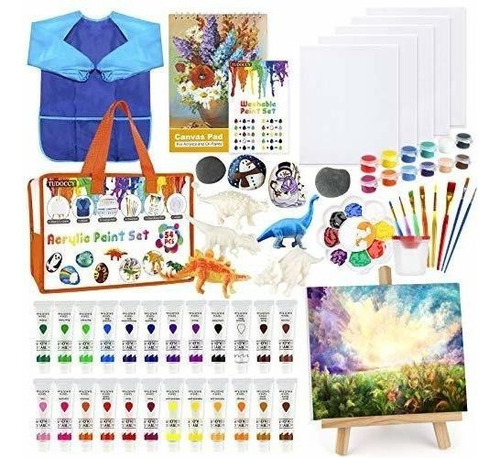 Set De Pintura 55 Piezas Para Niños Caballete Lienzo Pintur