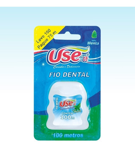 Fio Dental Sabor Menta Saúde Para Os Dentes Leve 100m Pg 75m