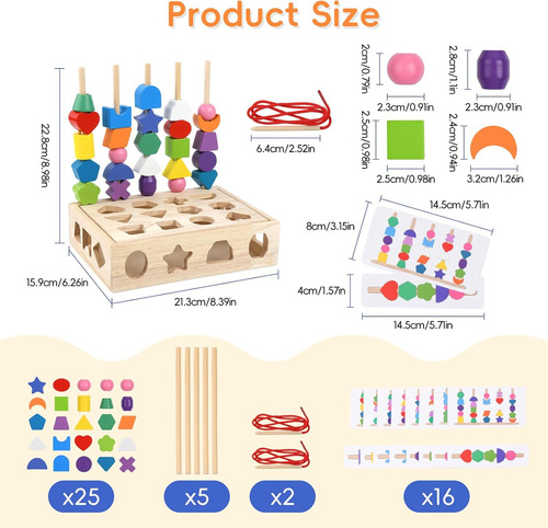 Juguetes Apilables De Clasificación De Colores De Madera 3 E