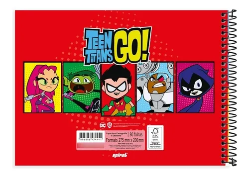 Cuaderno Dibujo Teen Titans Go Cartografía 80f Jóvenes Titanes