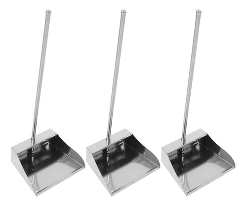 Recogedor De Basura Acero Inox Cocina Hogar Oficina 3 Piezas Color Acero Inoxidable