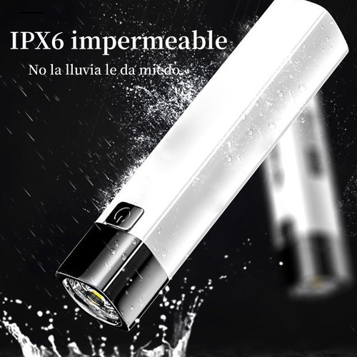 Linterna Led Mini Recargable Usb Con Power Bank Para Camping