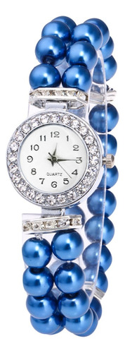 Reloj De Pulsera Casual De Cuarzo Con Cadena De Perlas Para