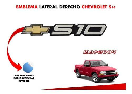 Emblema Lateral Derecho Chevrolet S10 91-04