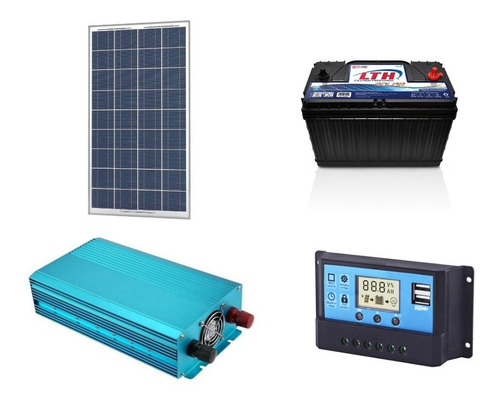Kit - Panel Solar 100w, Batería Lth 12v115ah, Inversor 1000w