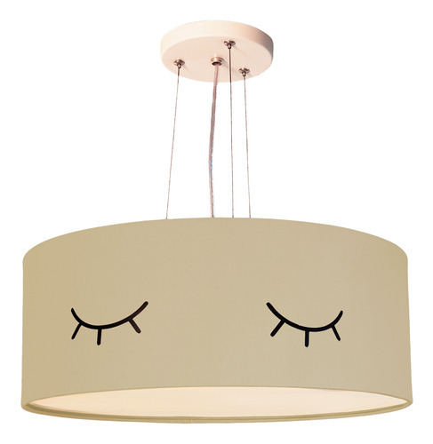 Lustre Pendente Infantil Olhinho Cúpula 40x15 2e27 Bivolt Cor Cáqui