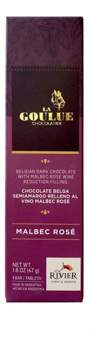 Chocolate Belga La Goulue Dark Relleno Vino Malbec Rose 47g
