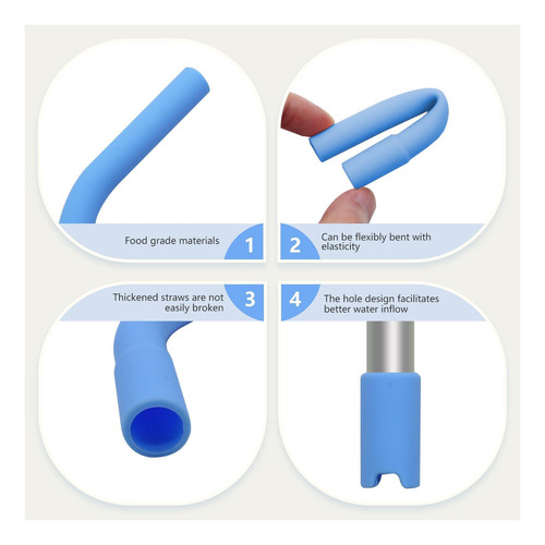 12 Pcs Puntas De Paja De Silicona Con Puntas De Silicona De