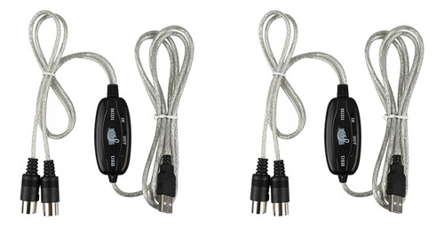 .. 2 Conectores De Cable Midi A Usb Para Pc A Sintetizador M