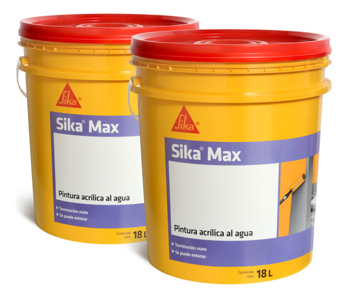 Combo Pintura Latex Para Interiores Sika Max Blanco 18kg + 1