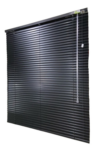 Persiana Horizontal 25mm Alumínio - 2,10 Larg X 1,30 Altura Cor Preto 233