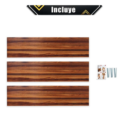 Imagen 8 de 10 de 3 Repisas Flotantes Madera Solida Parota Huanacaxtle 80x20cm