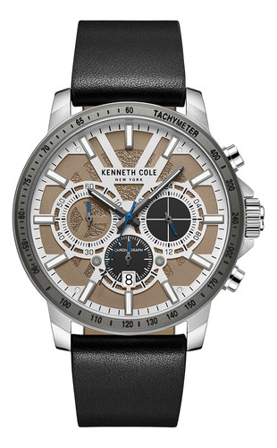 Reloj Hombre Kenneth Cole Kcwgc2234805 New York Color de la correa Negro Color del bisel Gris Color del fondo Beige