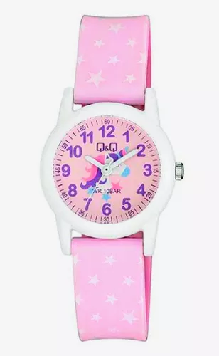 Reloj Q&Q VR99J013Y Analógico Niña Rosa Unicornio