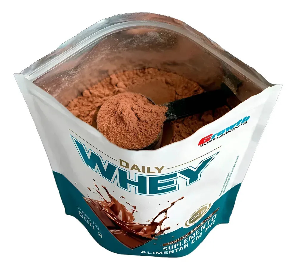 Embalagem do Daily Whey Protein 800g Growth Supplements Chocolate