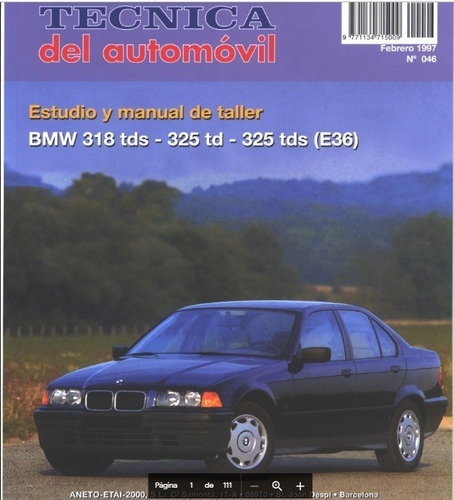 Imagen 1 de 10 de Manual De Reparacion Bmw 318-325 (e36) Español (pdf)