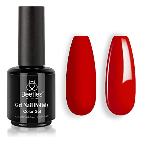 Esmalte De Uñas De Gel 15ml De Color Rojo Escarlata Brillos