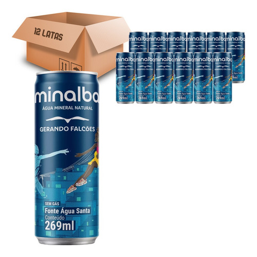 Agua Mineral Natural Minalba Ed. Especial 269ml (12 Latas)