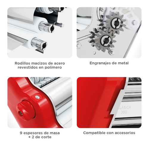Imagen 3 de 10 de Pastalinda Máquina Clásica 200 Roja